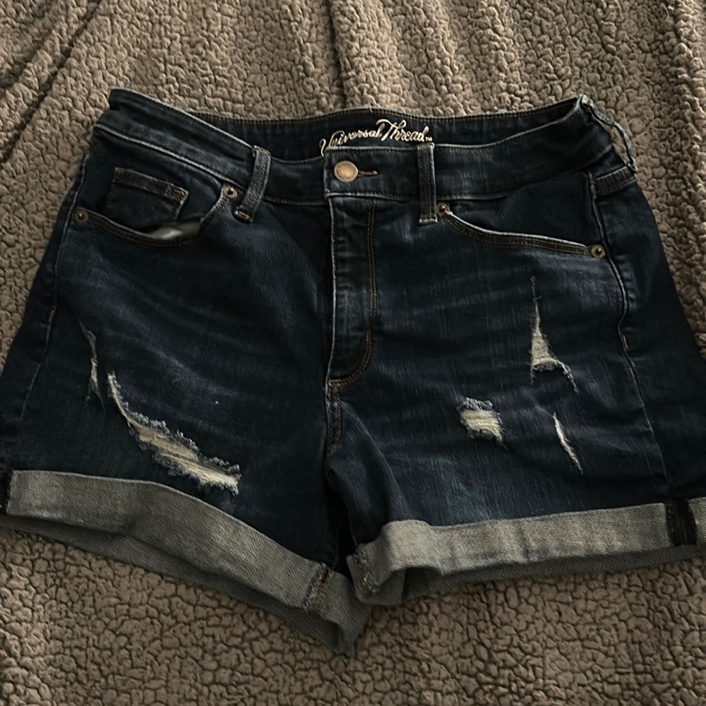 High Waisted Distressed Jean Shorts - Excellent Condition